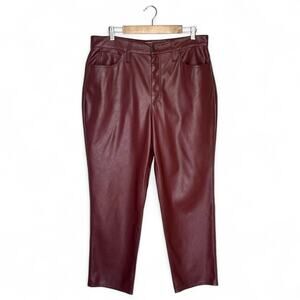 Madewell The Perfect Vintage Straight Jean Faux Leather Edition 32 Dark Cabernet